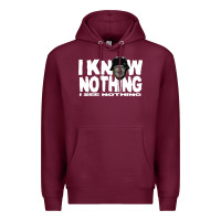 Burgundy i know nothing Premium Hoodie - linhVisuals