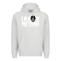 Dove Grey i know nothing Premium Hoodie - linhVisuals