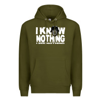 Army Green i know nothing Premium Hoodie - linhVisuals