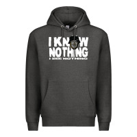 Charcoal Heather i know nothing Premium Hoodie - linhVisuals