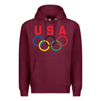 Burgundy OLYMPIC RINGS Premium Hoodie - linhVisuals