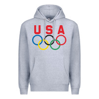 Heather Grey OLYMPIC RINGS Premium Hoodie - linhVisuals