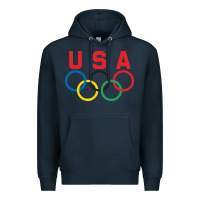 Navy OLYMPIC RINGS Premium Hoodie - linhVisuals