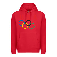 Red OLYMPIC RINGS Premium Hoodie - linhVisuals