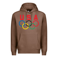 Chestnut OLYMPIC RINGS Premium Hoodie - linhVisuals