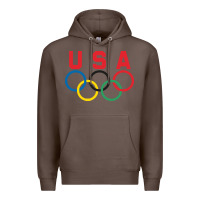 Coffee OLYMPIC RINGS Premium Hoodie - linhVisuals