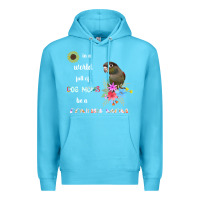Ocean Blue funny be a green cheek conure parrot bird mom mother sweatshirt Premium Hoodie - linhVisuals