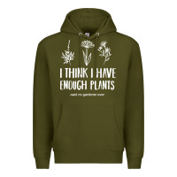 Army Green i think i have enough plants Premium Hoodie - linhVisuals