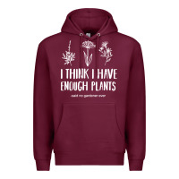 Burgundy i think i have enough plants Premium Hoodie - linhVisuals