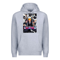 Heather Grey Bleachs Anime Premium Hoodie - linhVisuals