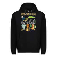 Black grandma of the wild one zoo mother birthday safari jungle long sleeve Premium Hoodie - linhVisuals