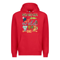 Red grandma of the wild one zoo mother birthday safari jungle long sleeve Premium Hoodie - linhVisuals