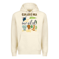 Sandshell grandma of the wild one zoo mother birthday safari jungle long sleeve Premium Hoodie - linhVisuals