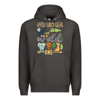 Smoke grandma of the wild one zoo mother birthday safari jungle long sleeve Premium Hoodie - linhVisuals