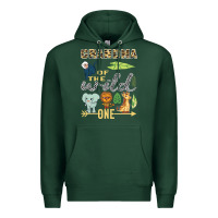 Sports Green grandma of the wild one zoo mother birthday safari jungle long sleeve Premium Hoodie - linhVisuals