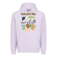 Lilac grandma of the wild one zoo mother birthday safari jungle long sleeve Premium Hoodie - linhVisuals