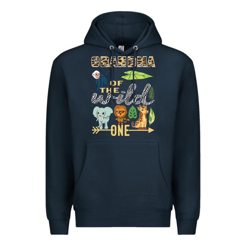 Grandma Of The Wild One Zoo Mother Birthday Safari Jungle Long Sleeve Premium Hoodie by linhVisuals | Teevron