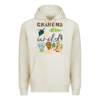 Oatmeal Heather grandma of the wild one zoo mother birthday safari jungle long sleeve Premium Hoodie - linhVisuals