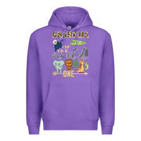 Purple grandma of the wild one zoo mother birthday safari jungle long sleeve Premium Hoodie - linhVisuals