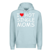 Blue Mist i love hot single moms tee red heart hot mother milf mommy t shirt Premium Hoodie - linhVisuals