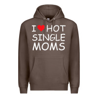 Coffee i love hot single moms tee red heart hot mother milf mommy t shirt Premium Hoodie - linhVisuals