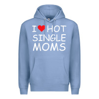 Colony Blue i love hot single moms tee red heart hot mother milf mommy t shirt Premium Hoodie - linhVisuals