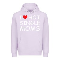 Lilac i love hot single moms tee red heart hot mother milf mommy t shirt Premium Hoodie - linhVisuals