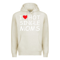 Oatmeal Heather i love hot single moms tee red heart hot mother milf mommy t shirt Premium Hoodie - linhVisuals