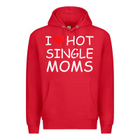 Red i love hot single moms tee red heart hot mother milf mommy t shirt Premium Hoodie - linhVisuals