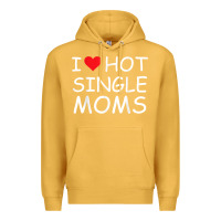 Mustard i love hot single moms tee red heart hot mother milf mommy t shirt Premium Hoodie - linhVisuals