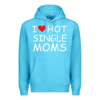 Ocean Blue i love hot single moms tee red heart hot mother milf mommy t shirt Premium Hoodie - linhVisuals