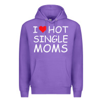 Purple i love hot single moms tee red heart hot mother milf mommy t shirt Premium Hoodie - linhVisuals