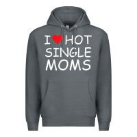 Rock i love hot single moms tee red heart hot mother milf mommy t shirt Premium Hoodie - linhVisuals
