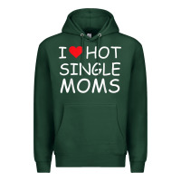 Sports Green i love hot single moms tee red heart hot mother milf mommy t shirt Premium Hoodie - linhVisuals