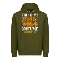Army Green halloween mom shirts funny this is my tired mom costume t shirt Premium Hoodie - linhVisuals