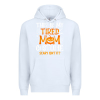 White halloween mom shirts funny this is my tired mom costume t shirt Premium Hoodie - linhVisuals