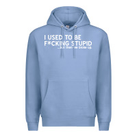 Colony Blue i used to be f cking stupid Premium Hoodie - linhVisuals