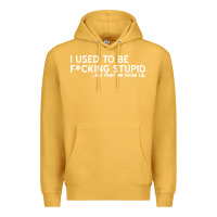 Mustard i used to be f cking stupid Premium Hoodie - linhVisuals