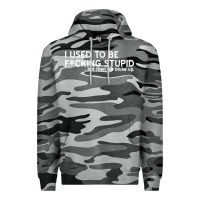 Slate Camo i used to be f cking stupid Premium Hoodie - linhVisuals