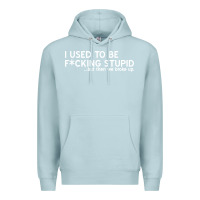 Blue Mist i used to be f cking stupid Premium Hoodie - linhVisuals
