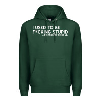 Sports Green i used to be f cking stupid Premium Hoodie - linhVisuals
