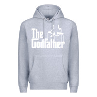 Heather Grey godfather Premium Hoodie - linhVisuals
