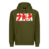 Army Green black akira Premium Hoodie - linhVisuals