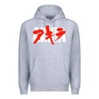 Heather Grey black akira Premium Hoodie - linhVisuals