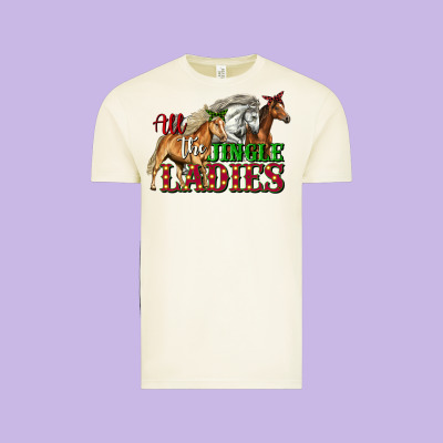 All The Jingle Ladies Christmas Horses Vintage Tee Designed By Lillyallendesigns
