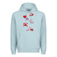 Blue Mist valentines day turtles Premium Hoodie - linhVisuals