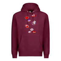 Burgundy valentines day turtles Premium Hoodie - linhVisuals