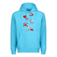 Ocean Blue valentines day turtles Premium Hoodie - linhVisuals