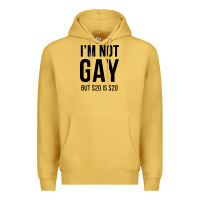 Antique Gold i'm not gay but $20 is $20 (white) Premium Hoodie - linhVisuals