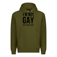 Army Green i'm not gay but $20 is $20 (white) Premium Hoodie - linhVisuals